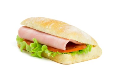 dilim jambon ile bir sandviç