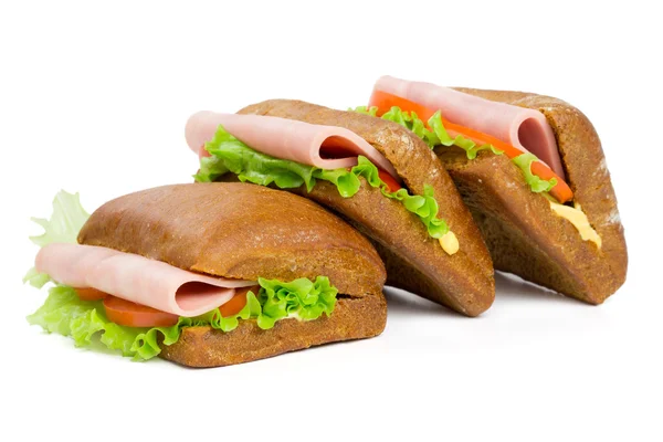 Tři sendviče — Stock fotografie