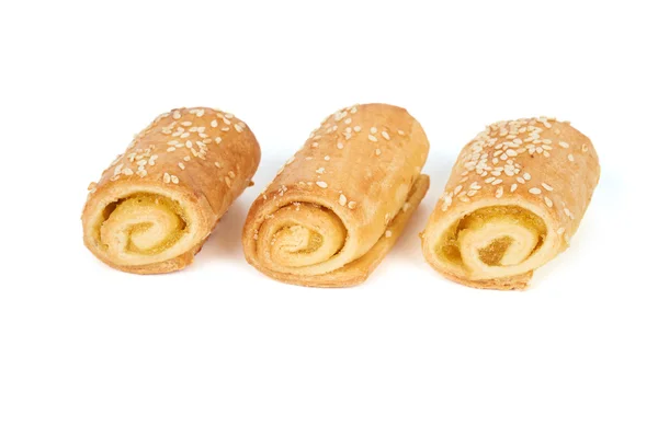 Tres rollos con mermelada — Foto de Stock