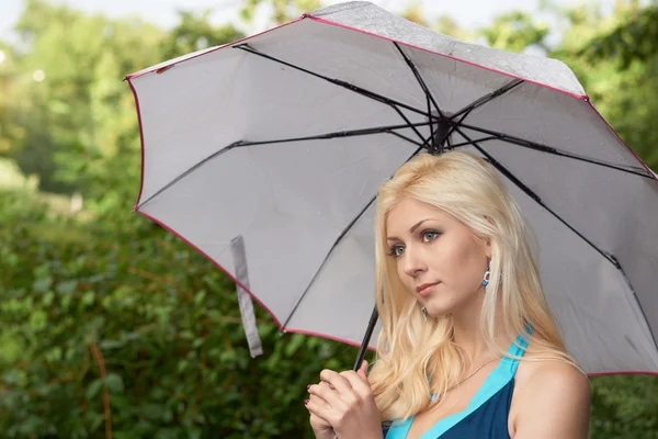 Beautiful girl with umbrella — Stock Photo, Image