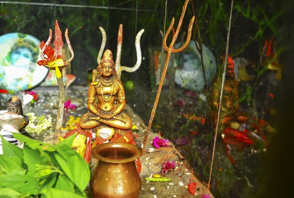 Klein standbeeld van lord Shiva in Rumtek, Sikkim Stockfoto