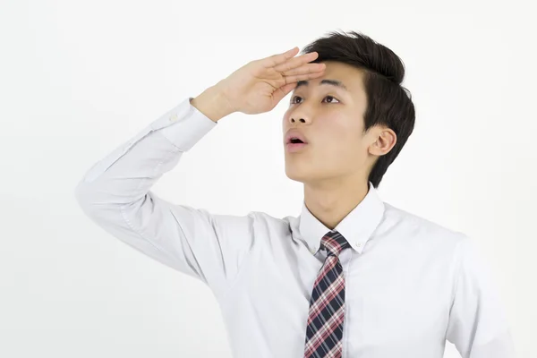 Asian young business man looking Stock Image