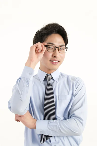 Asiático macho estudiante con gafas — Foto de Stock