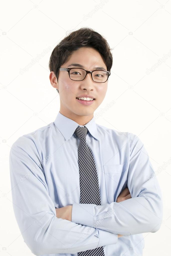 Asian male student with glasses