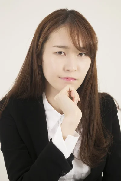 Estresado asiático mujer de negocios — Foto de Stock