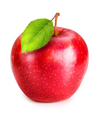 Kırmızı elma yeşil yaprak