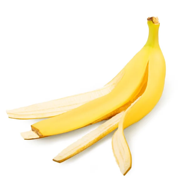 Μπανανόφλουδα που απομονώνονται σε λευκό — Φωτογραφία Αρχείου