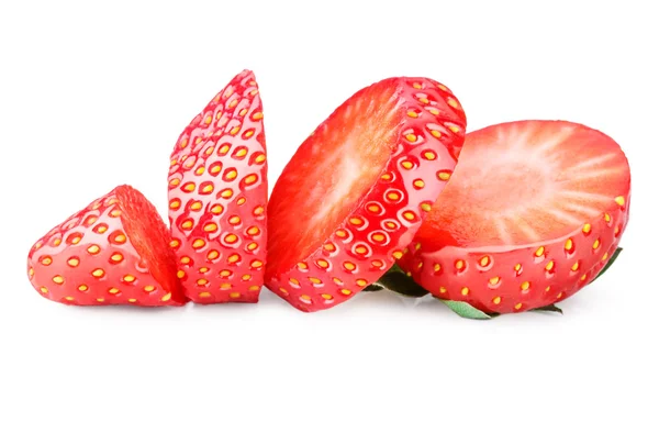 흰색 배경에 고립 된 딸기를 슬라이스 — Stock Fotó