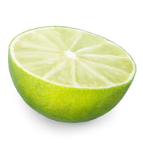 Slice of lime isolated on white — Stock Photo, Image