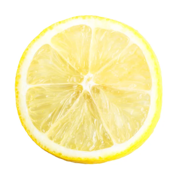 Φέτα λεμονιού απομονωμένη σε λευκό — Φωτογραφία Αρχείου