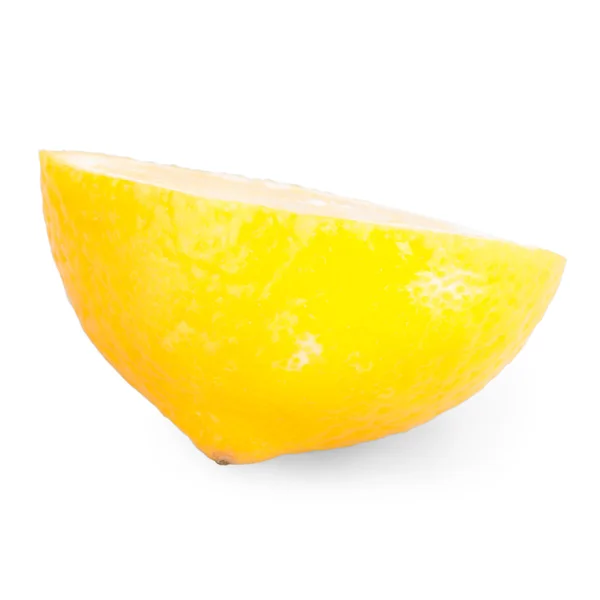 Skivad citron isolerad på vitt — Stockfoto