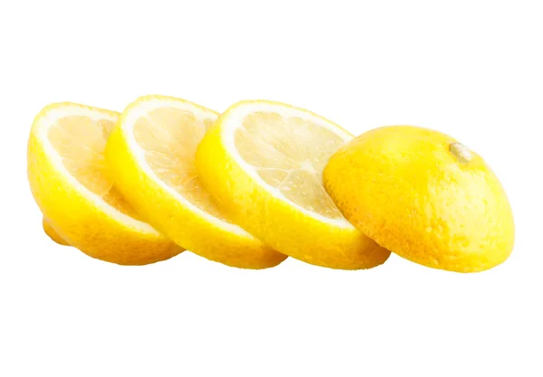 Tranche de citron isolée sur blanc — Photo