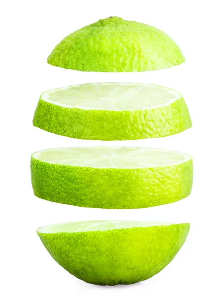 Lime sliced isolated on white Royalty Free Stock Photos