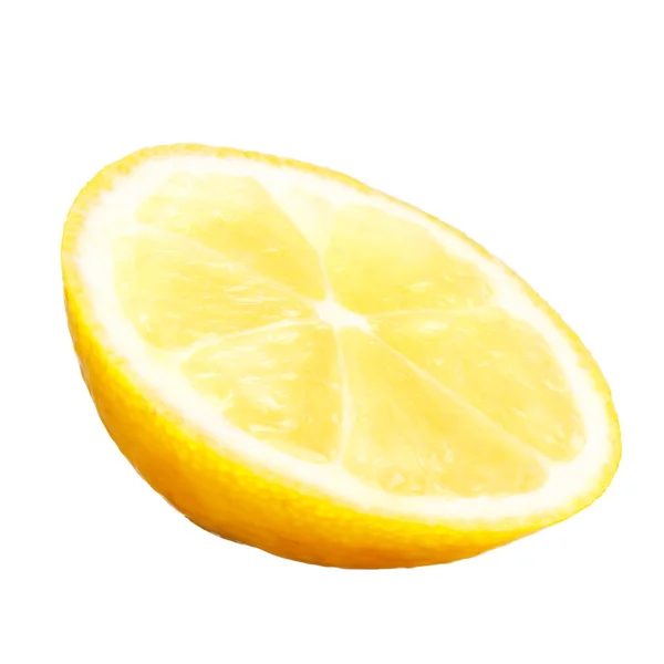 Tranche de citron isolée sur blanc — Photo