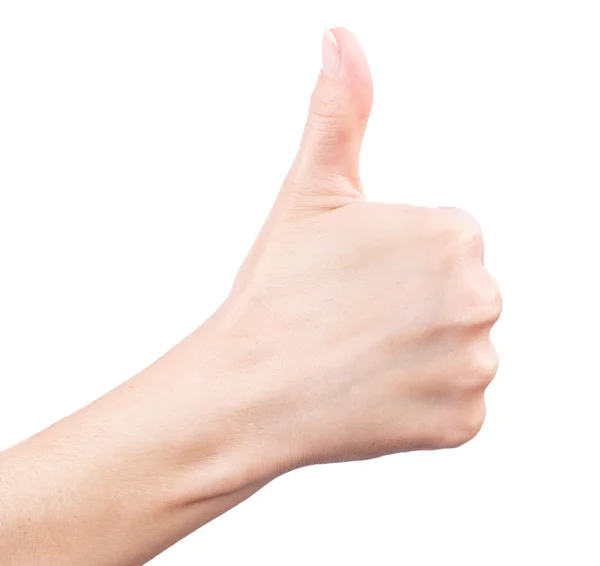 Thumb up isolated on white background — Stock Photo, Image