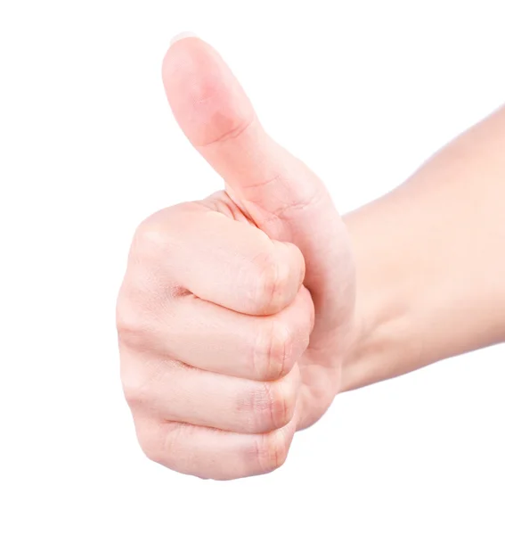 Thumb up isolated on white background — Stock Photo, Image