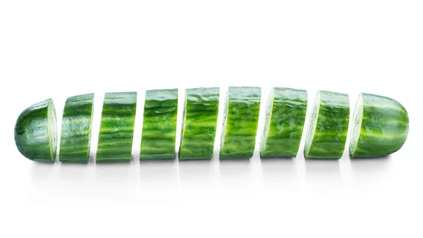 Cucumber sliced isolated on white — Stock Photo, Image