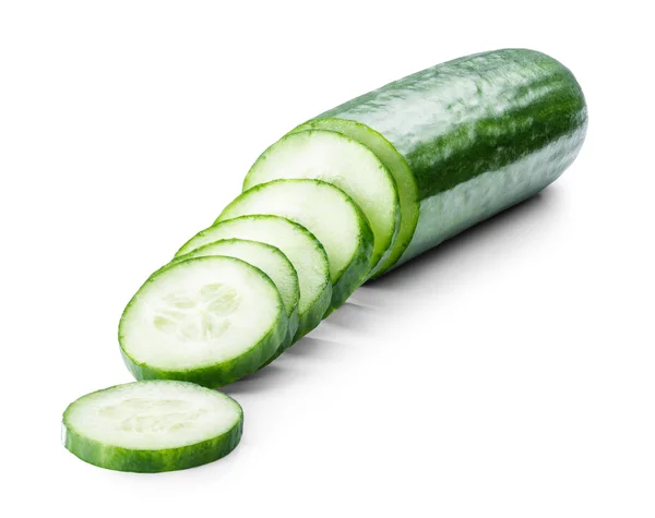 Cucumber sliced isolated on white — Stock Photo, Image