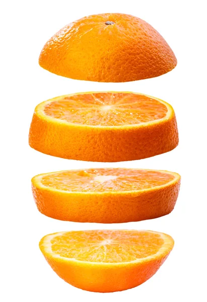 白で隔離されるオレンジをカットします。 — ストック写真