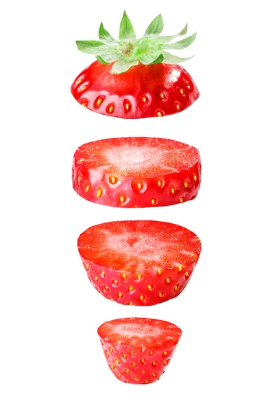 Sliced strawberries isolated — Stock Photo, Image