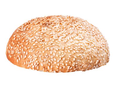 Hamburger ekmeği beyaz arkaplanda izole edilmiş 