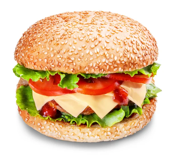 Burger diisolasi pada latar belakang putih — Stok Foto