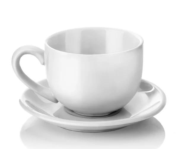 White cup isolated on the white background — Stock Photo, Image