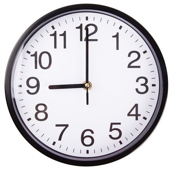 Clock on white