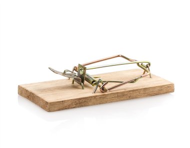 Mousetrap on white clipart