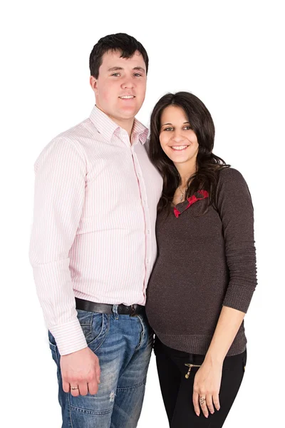 Esposa embarazada, una mujer con su marido —  Fotos de Stock