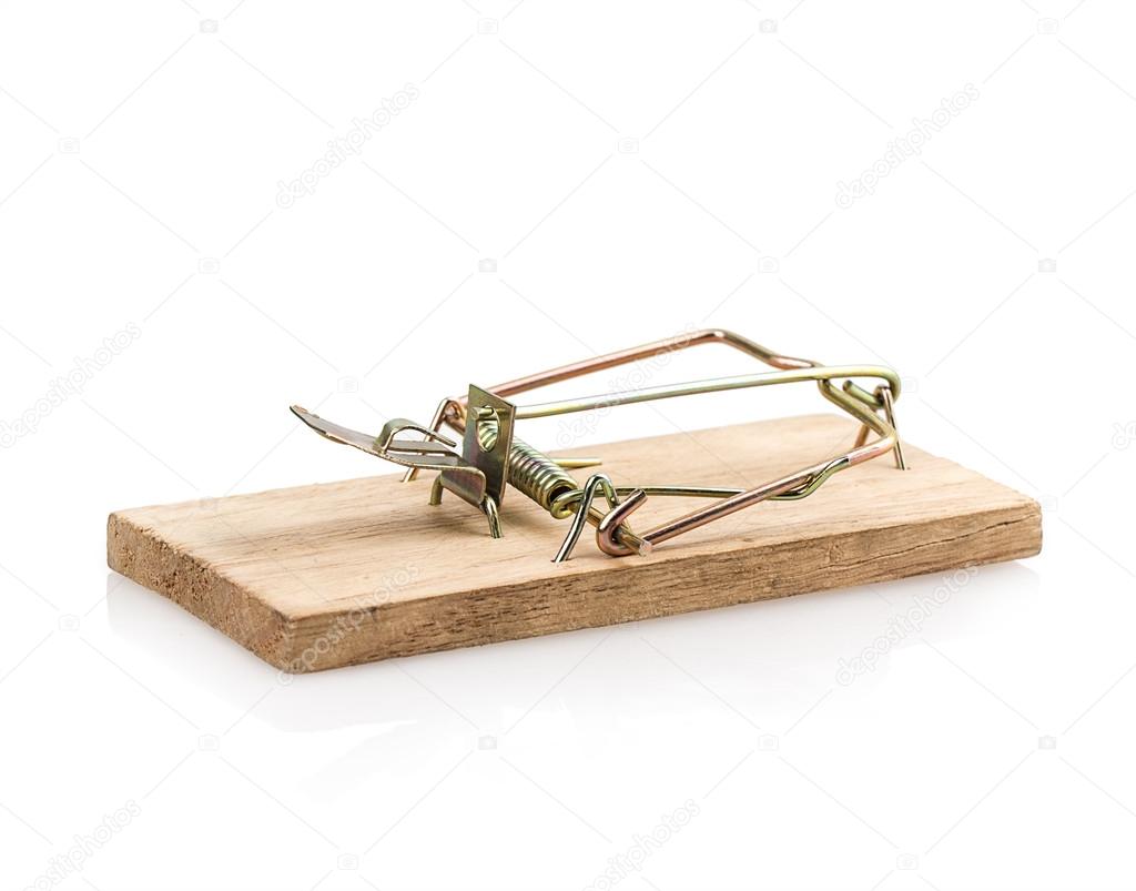 Mousetrap on white