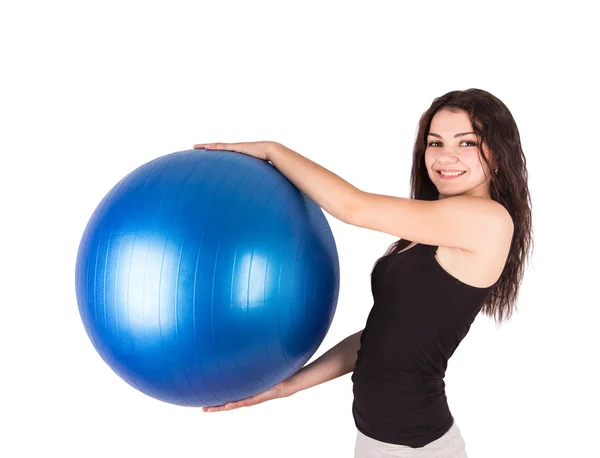 Kobieta aerobik piłka — Zdjęcie stockowe