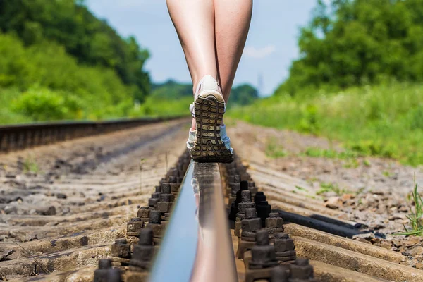 Ferrocarriles pies — Foto de Stock