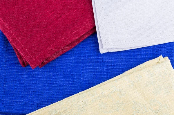 Red blue white cloth fabric background closeup — Stock Photo, Image