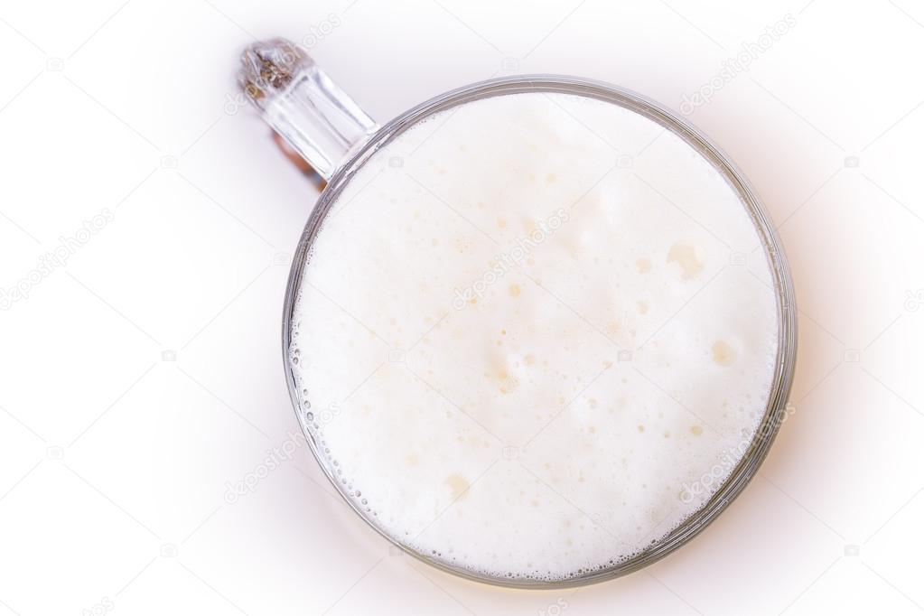 glass of beer foam