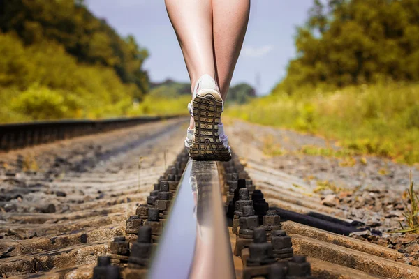 Chemin de fer pieds ferroviaires — Photo