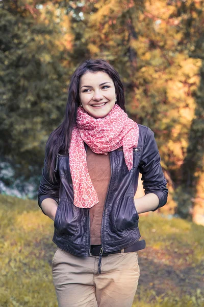 Autumn sun woman — Stock Photo, Image