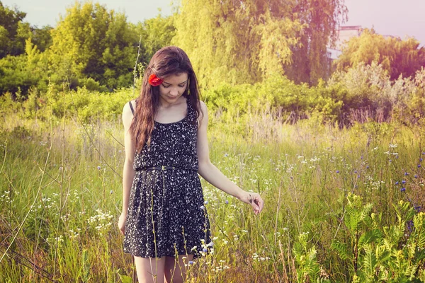 Zonnige portret van een vrouw — Stockfoto