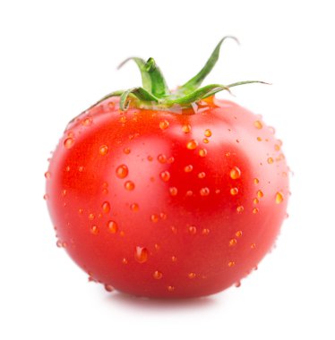 Beyaz arkaplanda taze domates