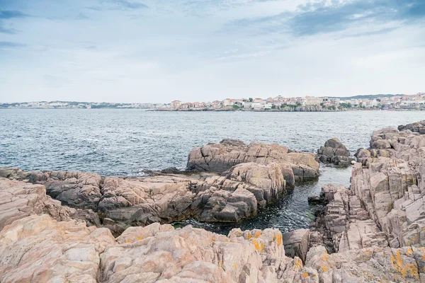 City rock sea sky — Stock Photo, Image