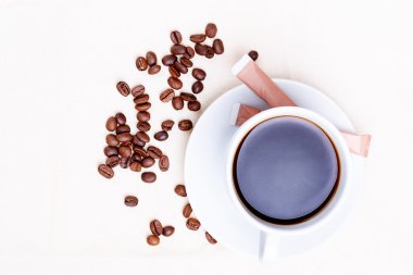 Beyaz kupa çay kahve izole