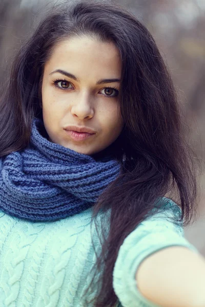 Brunette Selfe woman — Stock Photo, Image