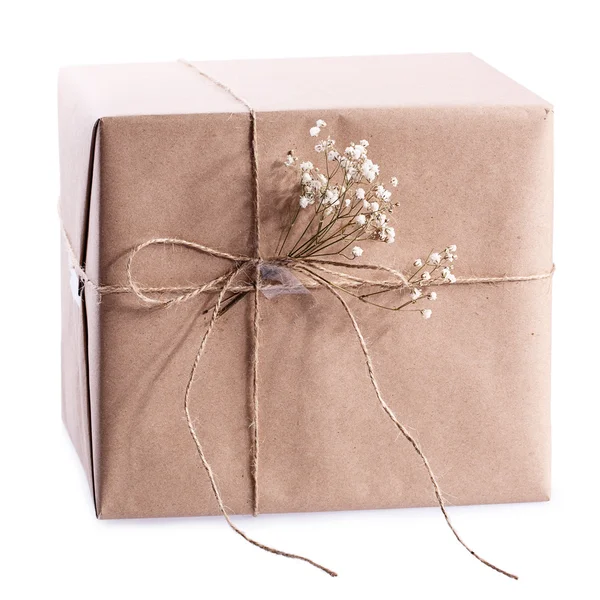 Kraft paper gift box — Stock Photo, Image