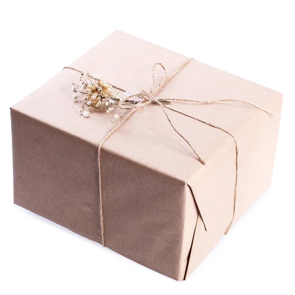Caja de regalo de papel kraft — Foto de Stock