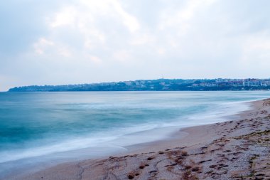 plaj kum deniz gökyüzü günbatımı güneş