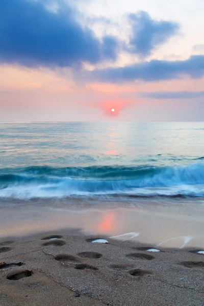 天空日落海滩海 — 图库照片