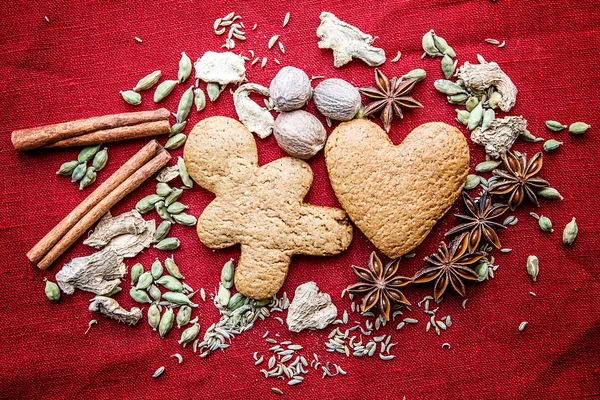 Soubory cookie koření plátno — Stock fotografie