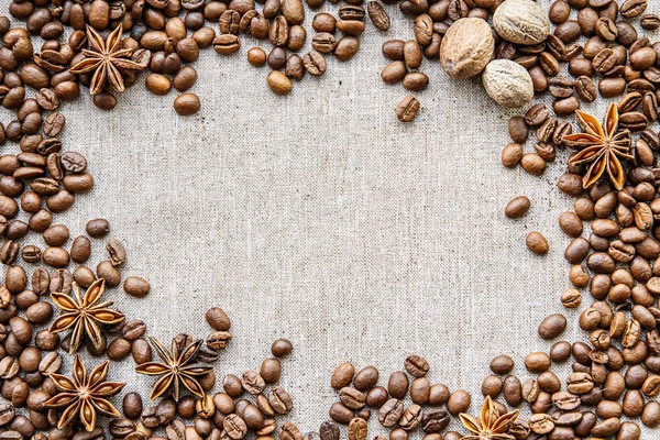 Granos de café textura lienzo — Foto de Stock