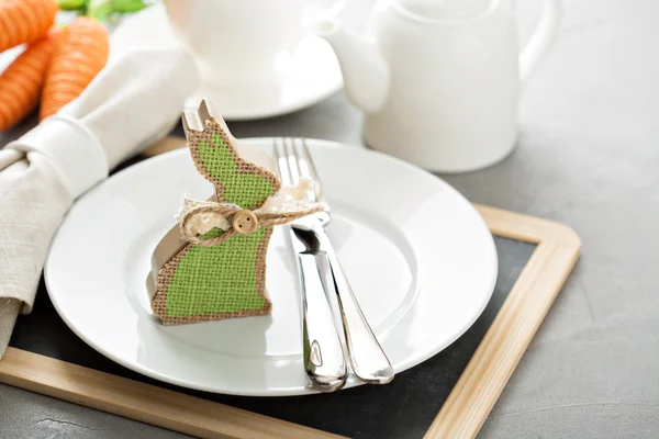 White and light Easter table setting — Stock Photo, Image