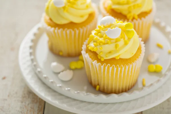 Cytryny cupcakes na Wielkanoc — Zdjęcie stockowe